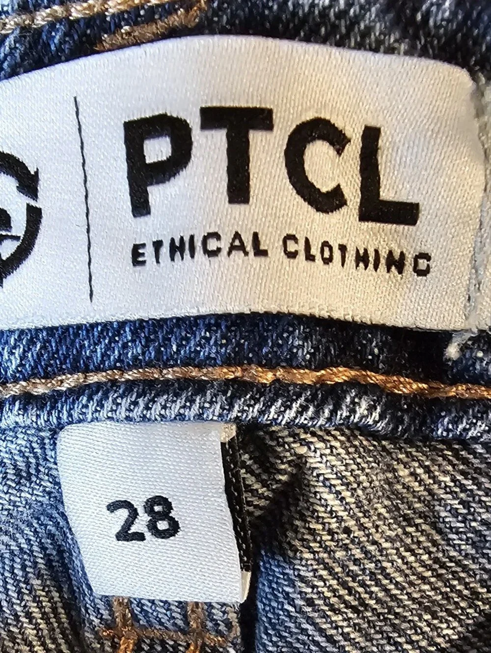 PTCL Wide Leg Cargo Jeans Size 28 Baggy Utility Denim Y2K Streetwear